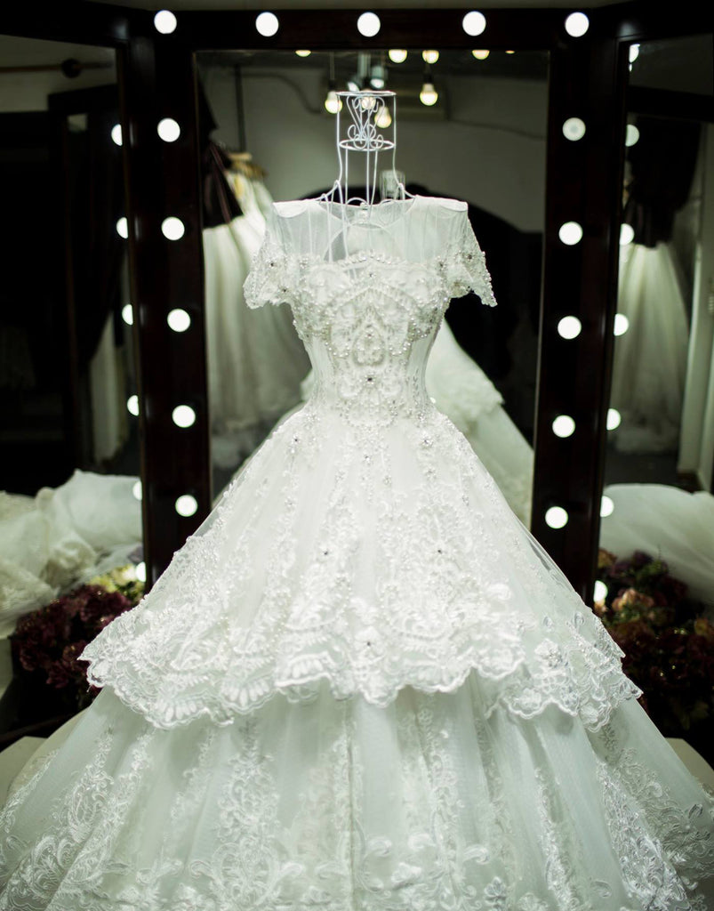 tiered wedding dress lace Tiered Wedding Dress-ASTA – C'est Toi Bridal Atelier